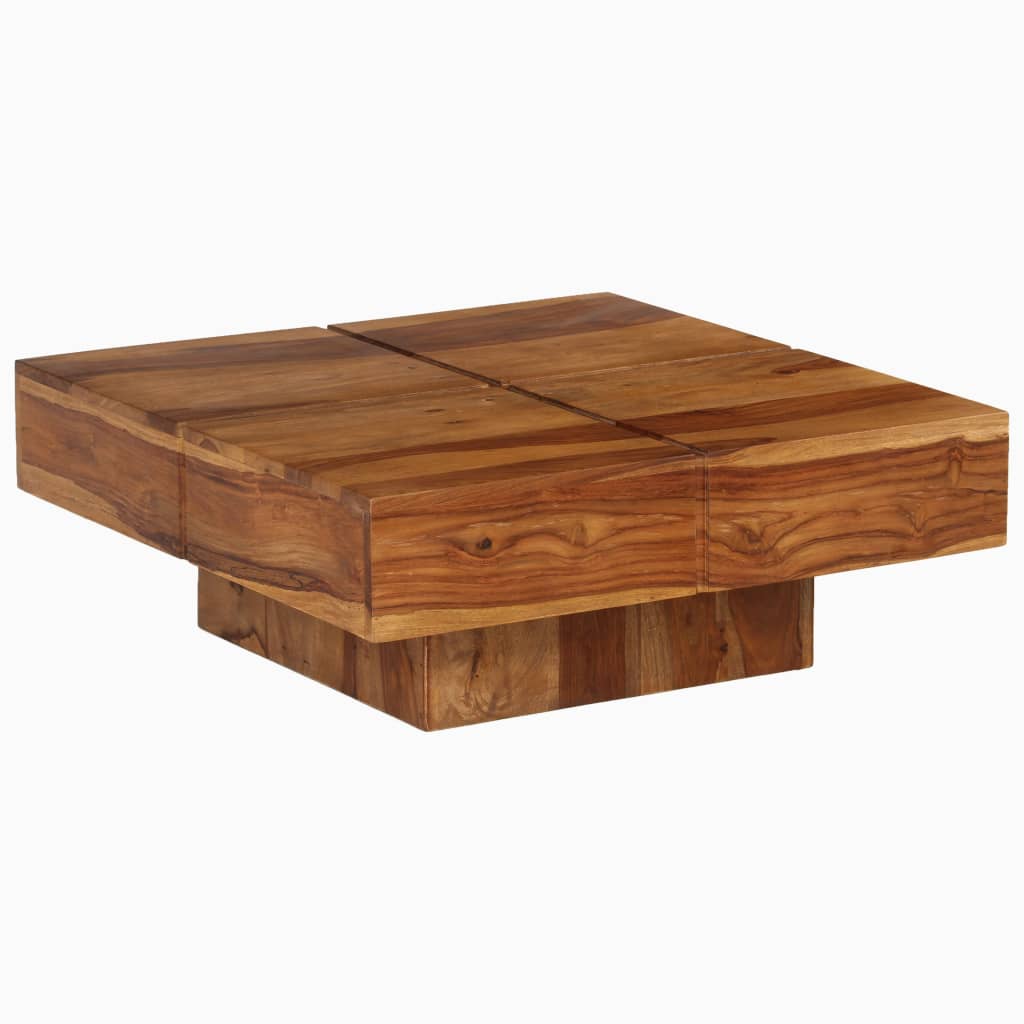 vidaXL Coffee Table 31.5"x31.5"x11.8" Solid Wood Acacia-0