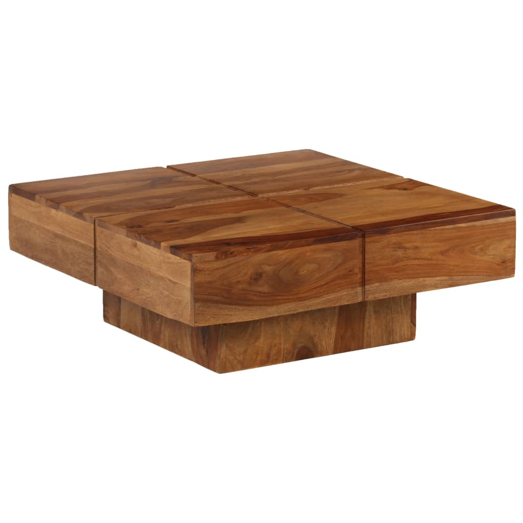 vidaXL Coffee Table 31.5"x31.5"x11.8" Solid Wood Acacia-4