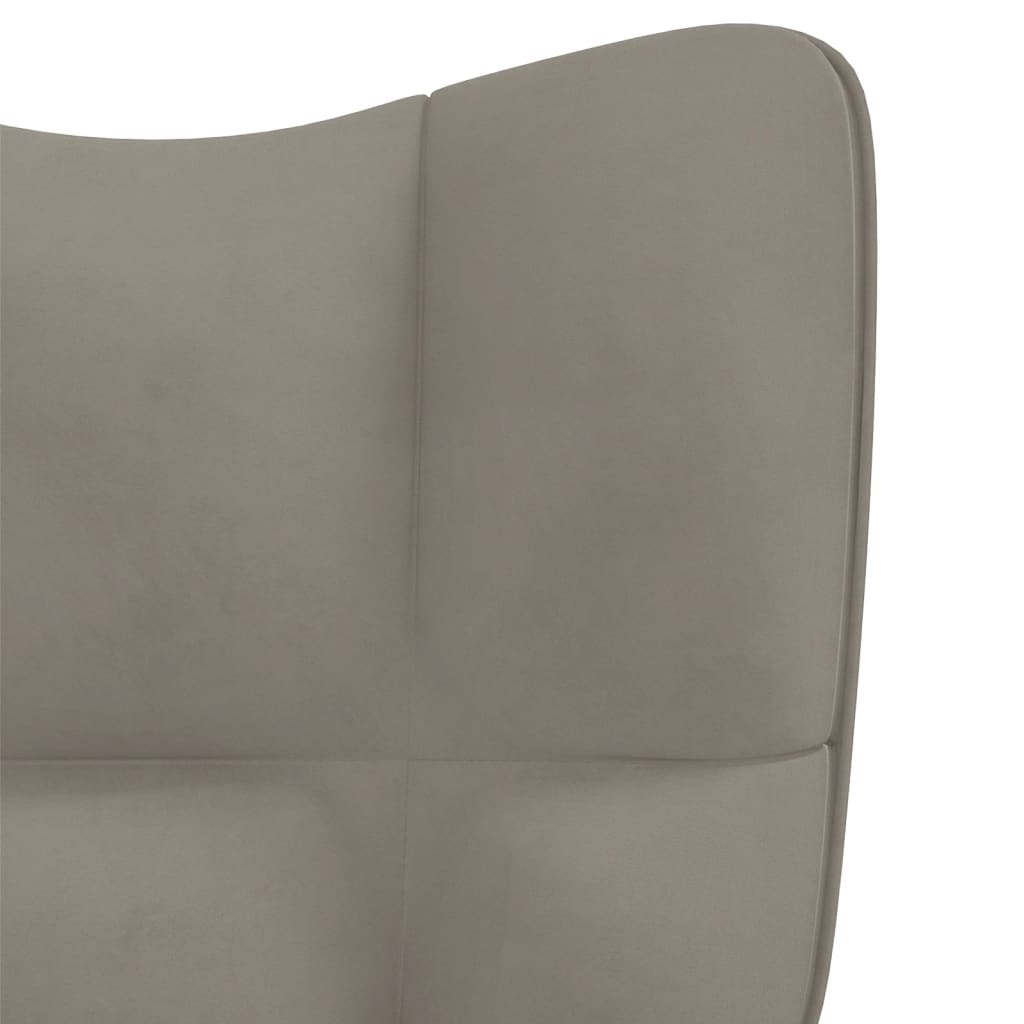 vidaXL Relaxing Chair Light Gray Velvet-4