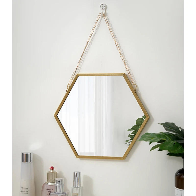 Hexagon Shape Decorative Mirror Wall Decor