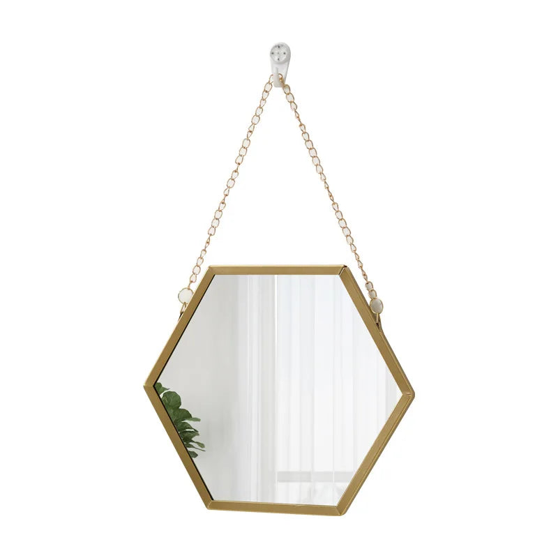 Hexagon Shape Decorative Mirror Wall Decor