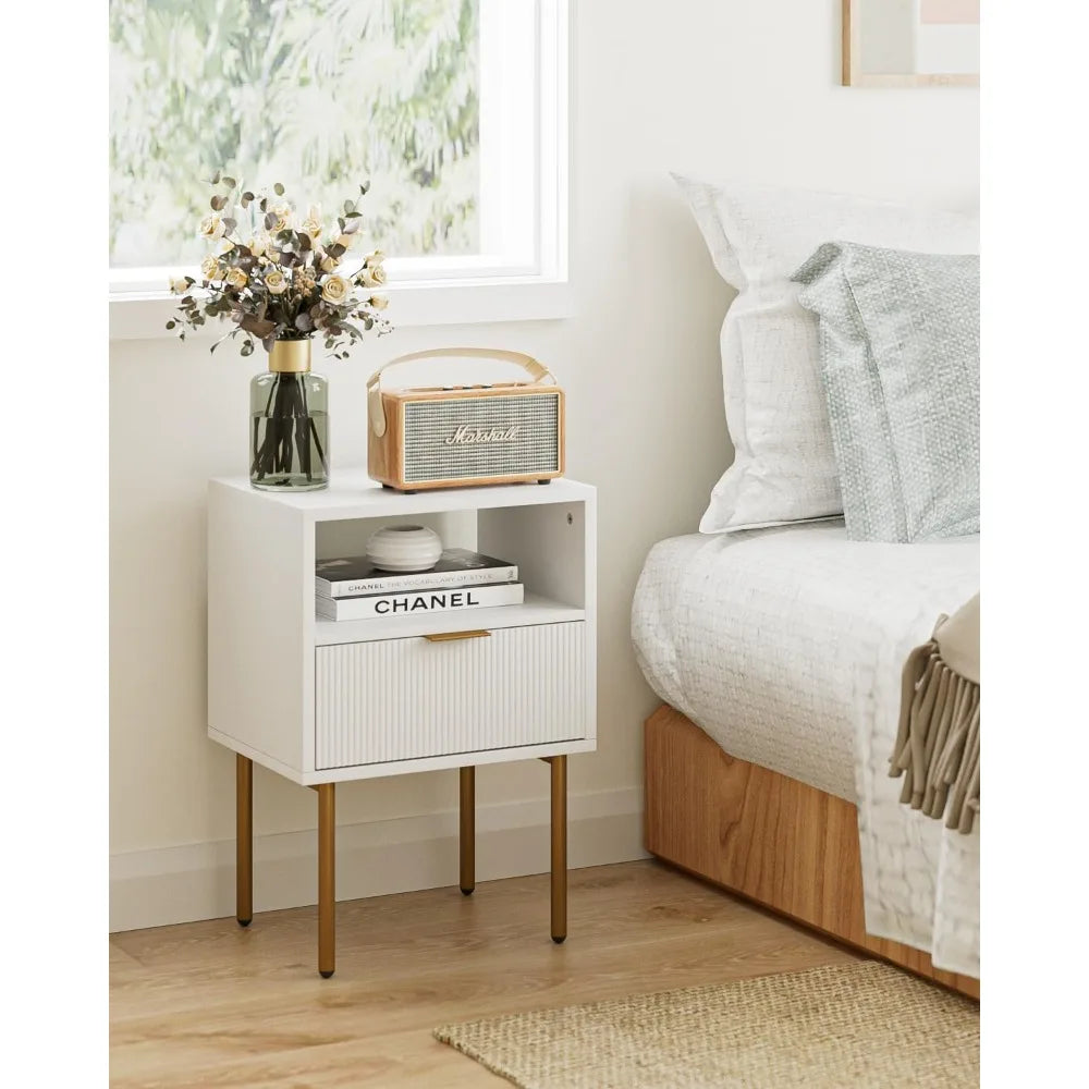 Small Bedside Table with Gold Frame