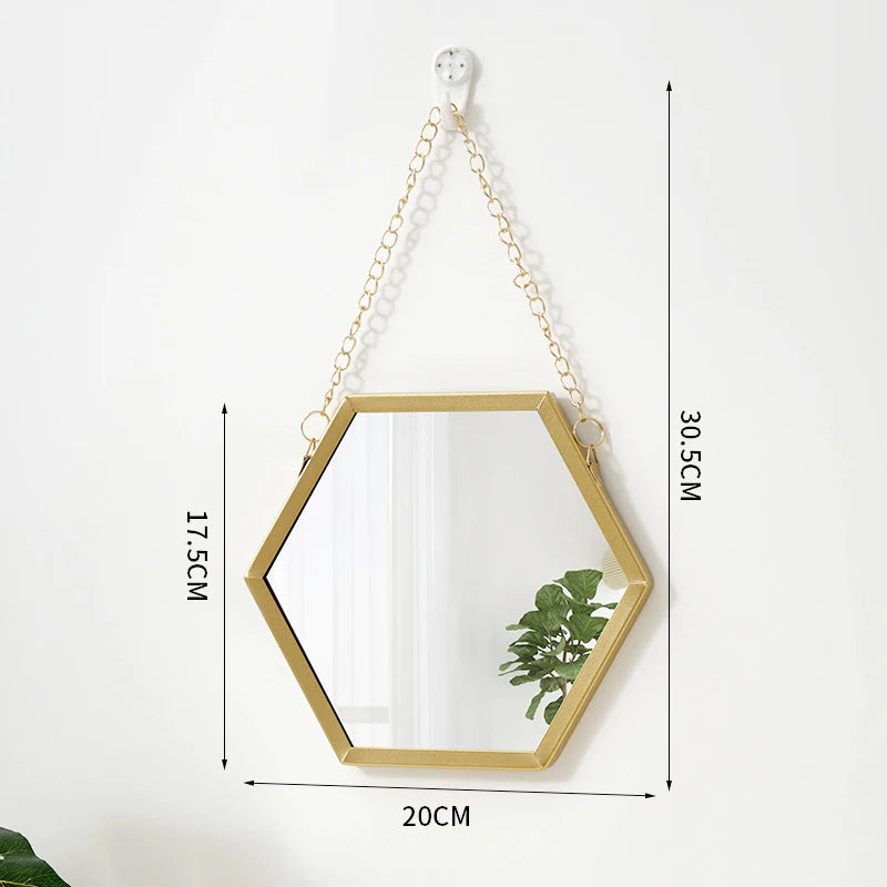 Hexagon Shape Decorative Mirror Wall Decor